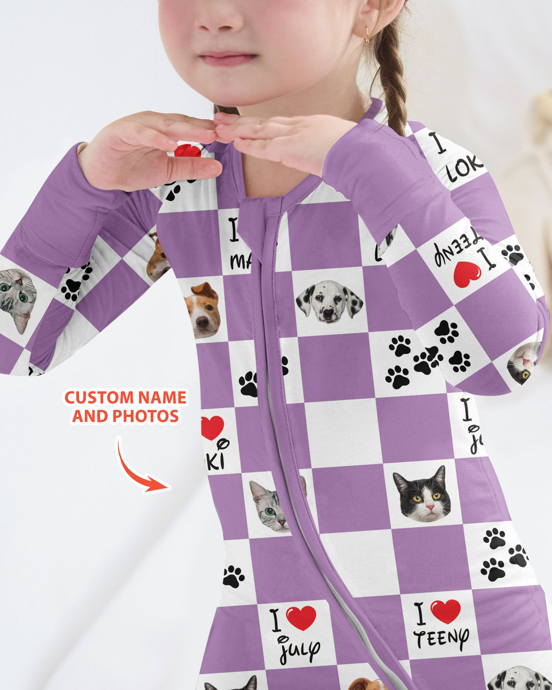 Custom Photo I Love My Best Friend Dog/Cat Bamboo Convertible Zippy