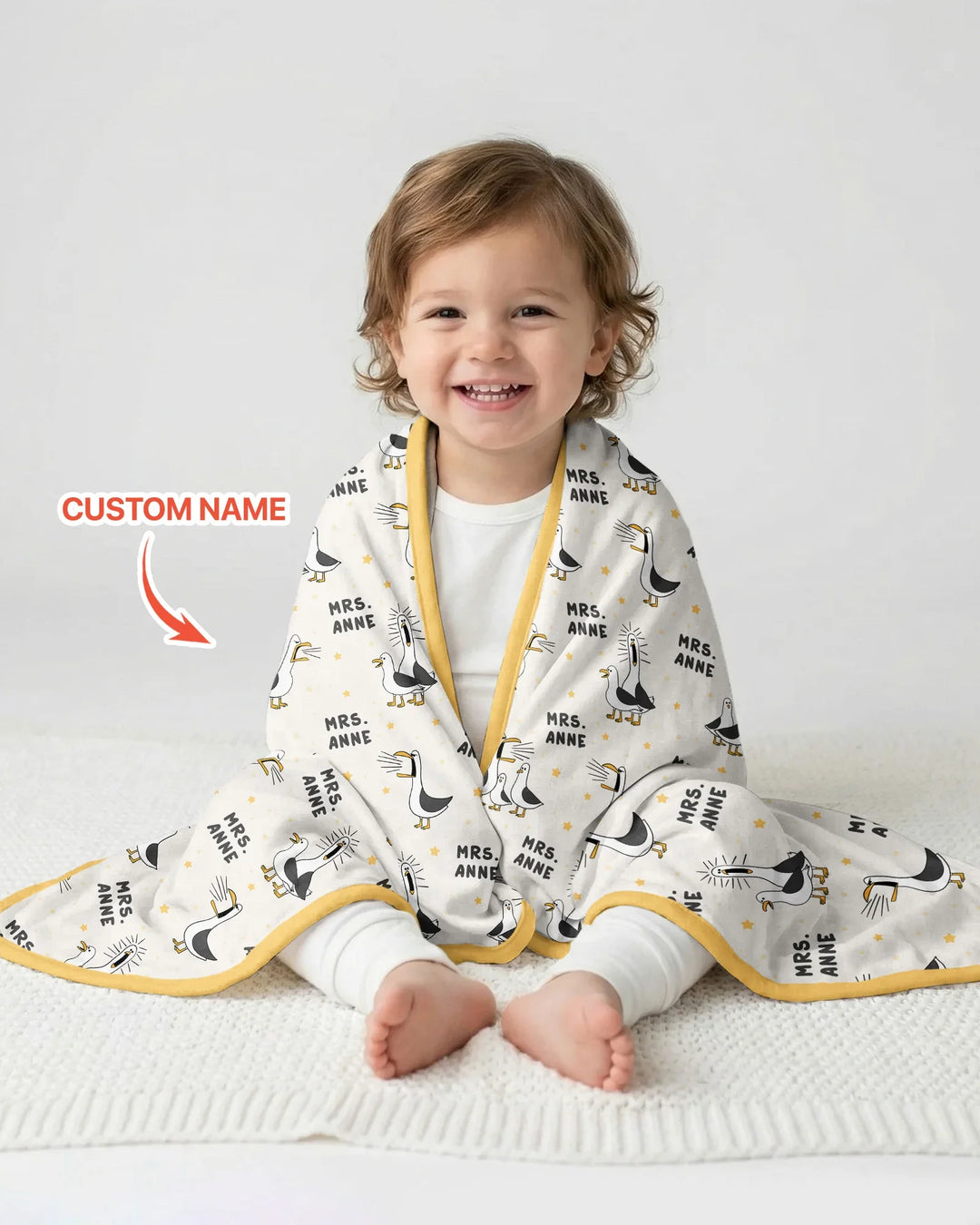 Custom Funny Seagulls Teacher Bamboo Blanket