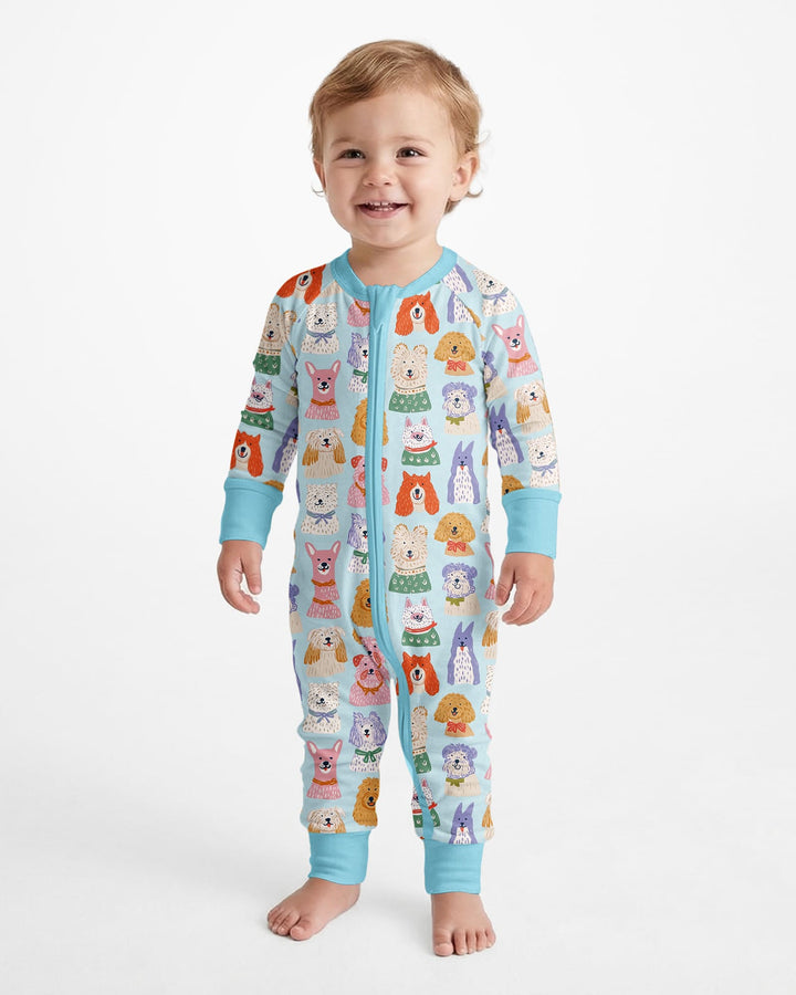 Whimsical Puppy Parade Family Matching Bamboo Convertible Zippy
