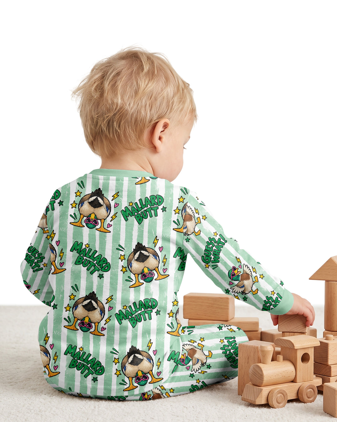 Guess What Mallard Butt Bamboo Two Piece Long Sleeve Pajama Set