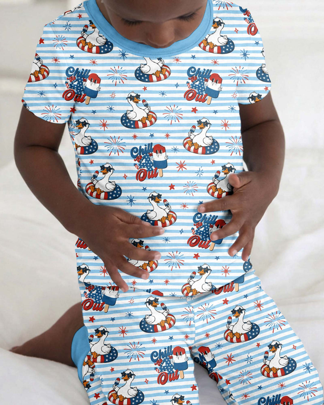 Zweiteiliges, kurzärmliges Pyjama-Set mit Marienkäfern