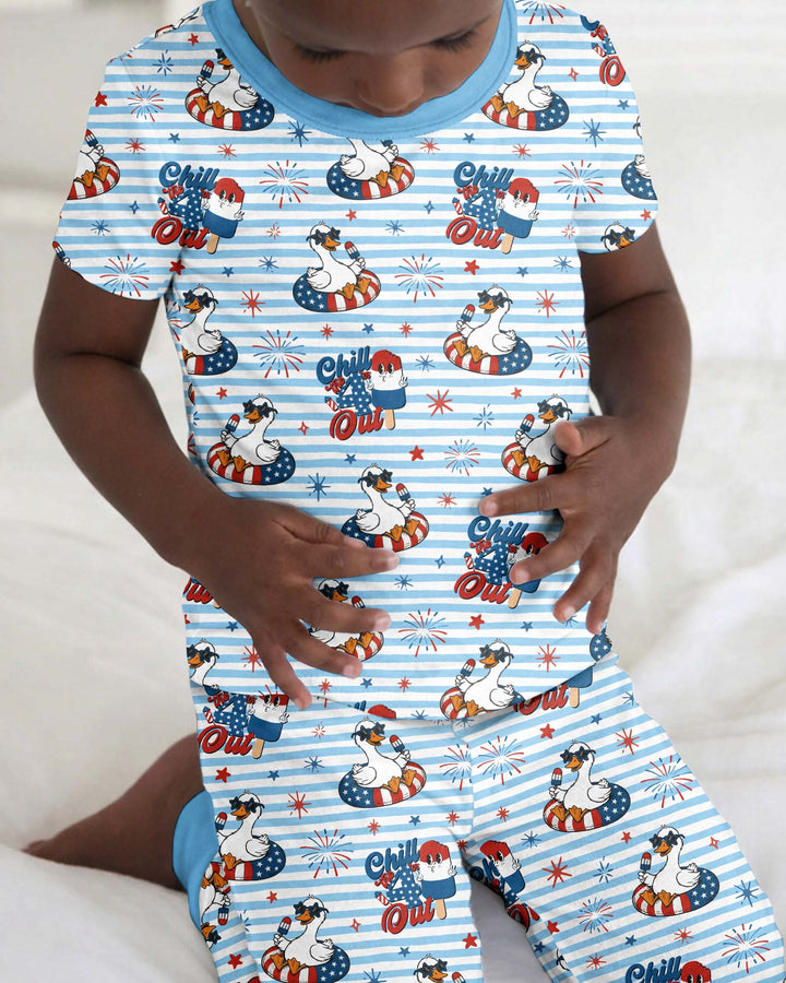 Zweiteiliges, kurzärmliges Pyjama-Set mit Marienkäfern