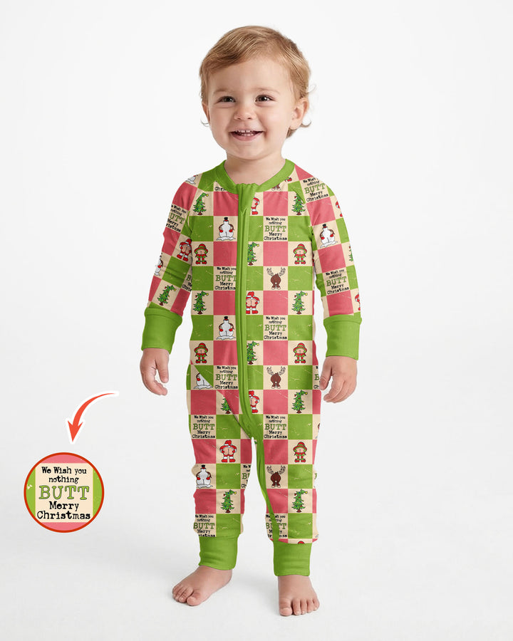 Nothing Butt Merry Christmas Checkerboard Bamboo Convertible Zippy