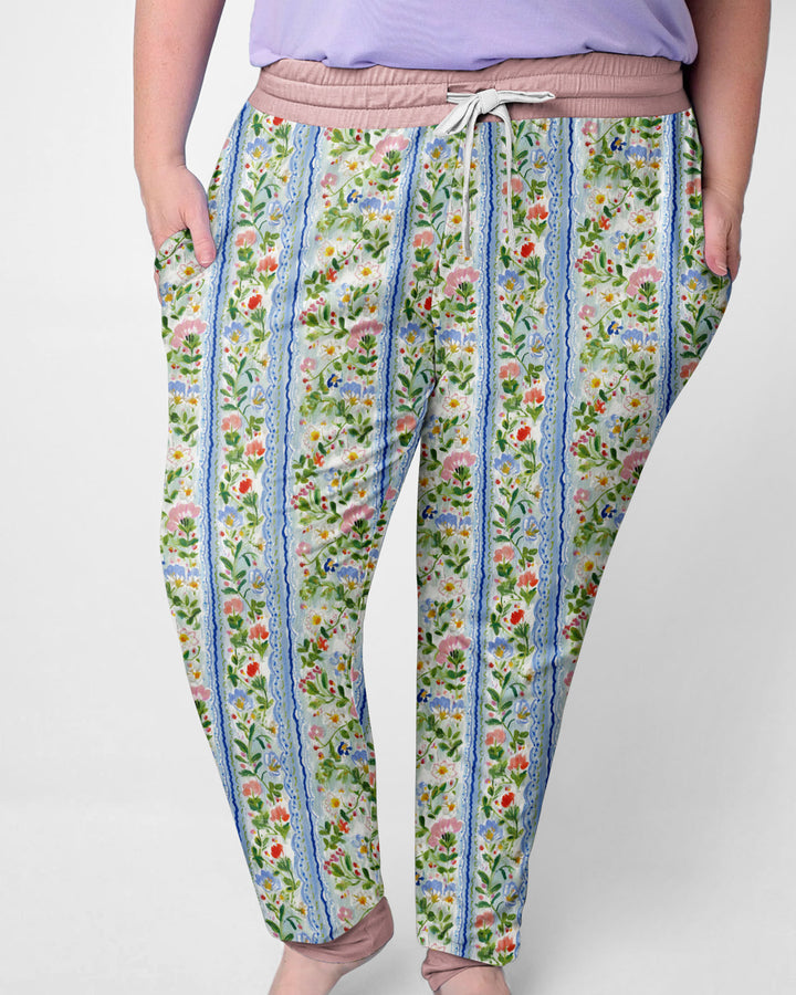 Paste Floral Girl Bamboo Women Pajama Set