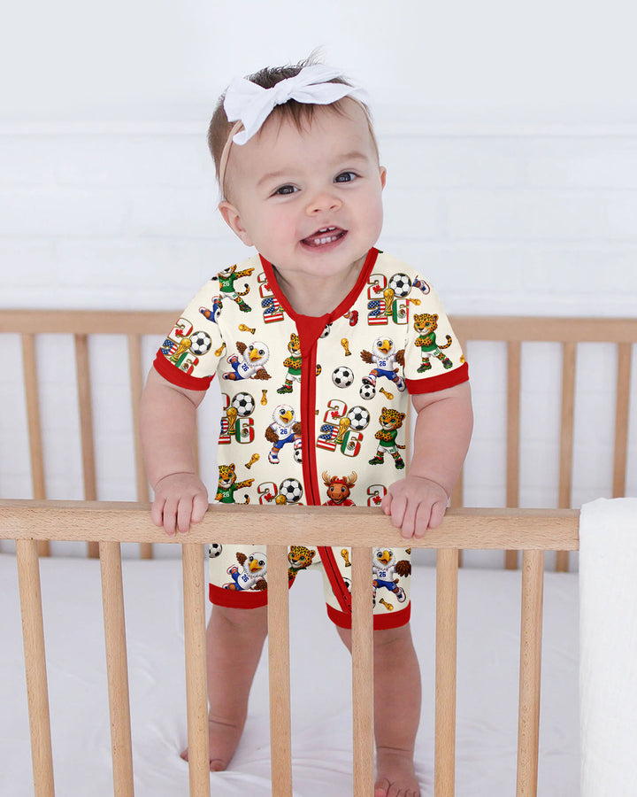 Cute Soccer Mascots USA CAN MEX Bamboo Shorty Zippy