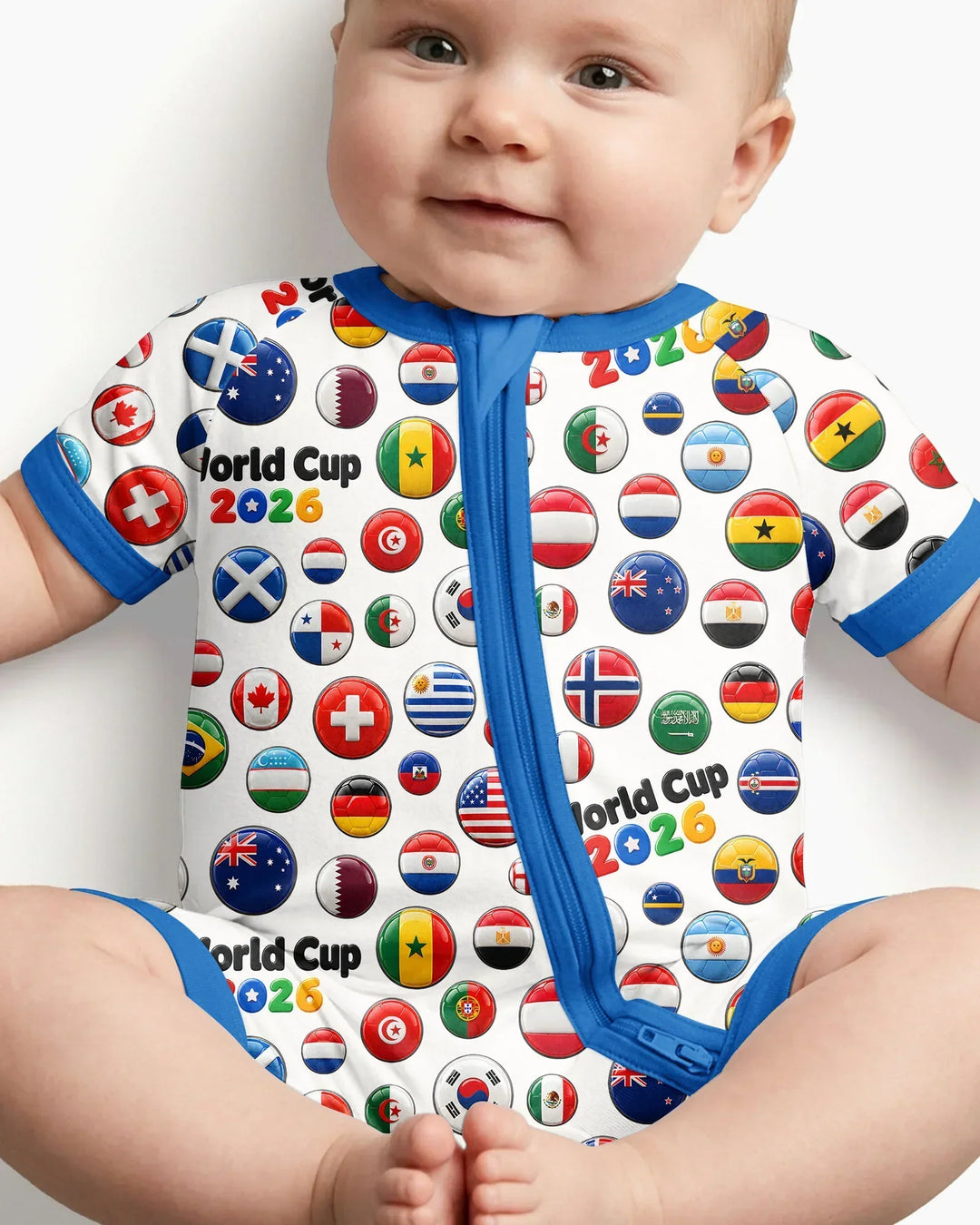 Soccer Cup All Country Balls Bamboo Shorty Zippy
