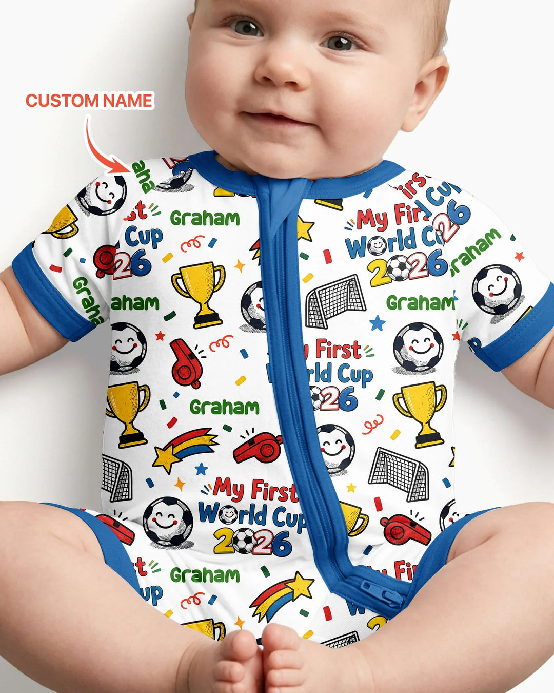 Plantilla PERSONALIZADA de Bambú Pijama Corto con Cremallera