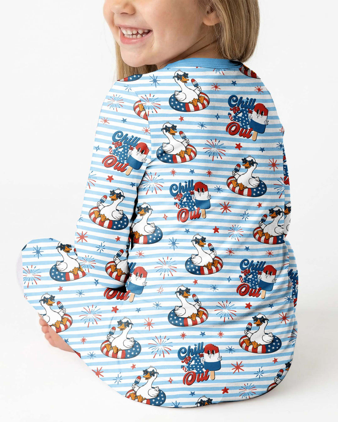Zweiteiliges Langarm-Pyjama-Set mit Sommerfrüchten