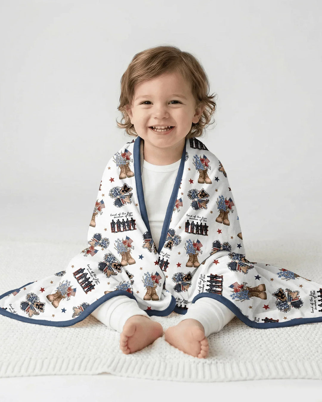 Honor the Brave Family Matching Bamboo Blanket