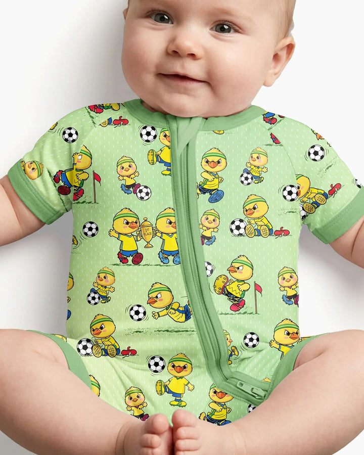 Brasil Soccer Fan Family Matching Bamboo Shorty Zippy