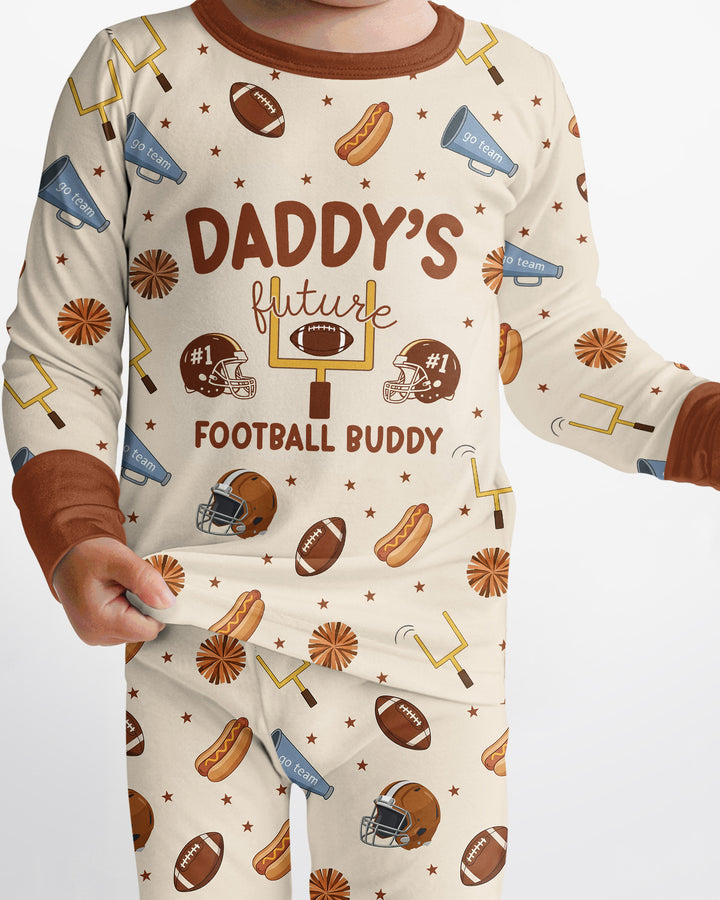 Daddy's Future Football Buddy Bamboo Two Piece Long Sleeve Pajama Set