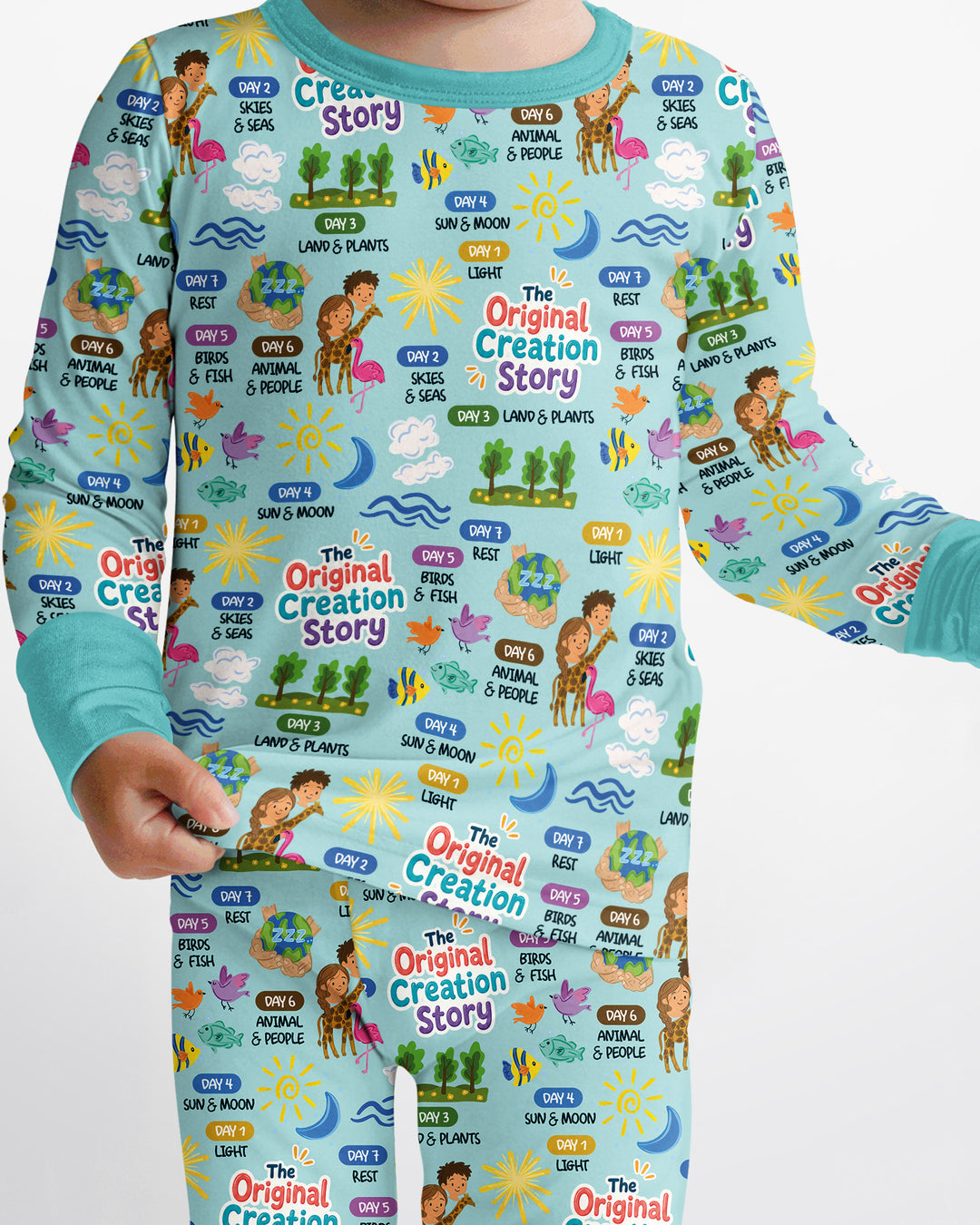 The Seven Days Of Creation Story Bamboo Two Piece Long Sleeve Pajama Set