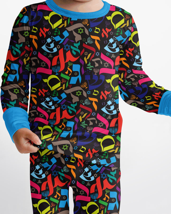 Zweiteiliges Langarm-Pyjama-Set mit Sommerfrüchten