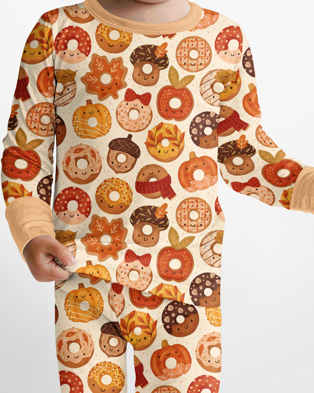Cute Autumn Donut Bamboo Two Piece Long Sleeve Pajama Set