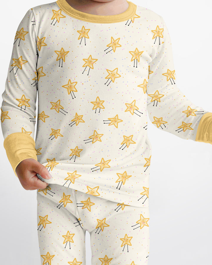 Happy Little Stars Family Matching Bamboo Two Piece Long Sleeve Pajama Set