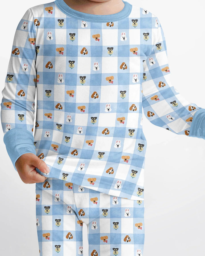 Plaid Pals Family Matching Bamboo Two Piece Long Sleeve Pajama Set