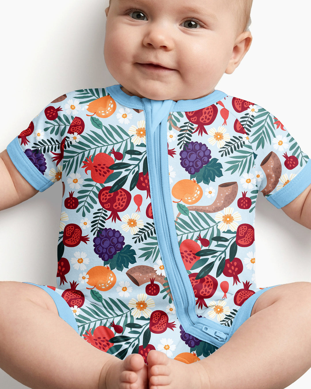 Pomegranate Blessings Night Family Matching Bamboo Shorty Zippy