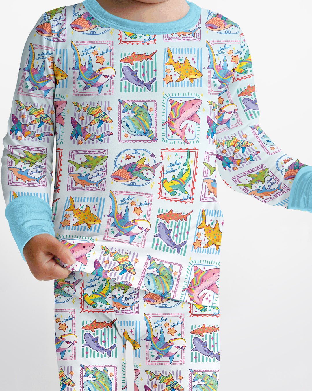 Shark Tropical Bamboo Two Piece Long Sleeve Pajama Set