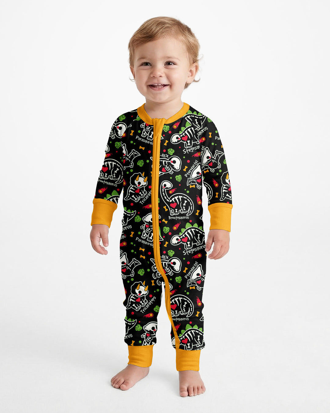 Kawaii Skeleton Dinos Bamboo Convertible Zippy