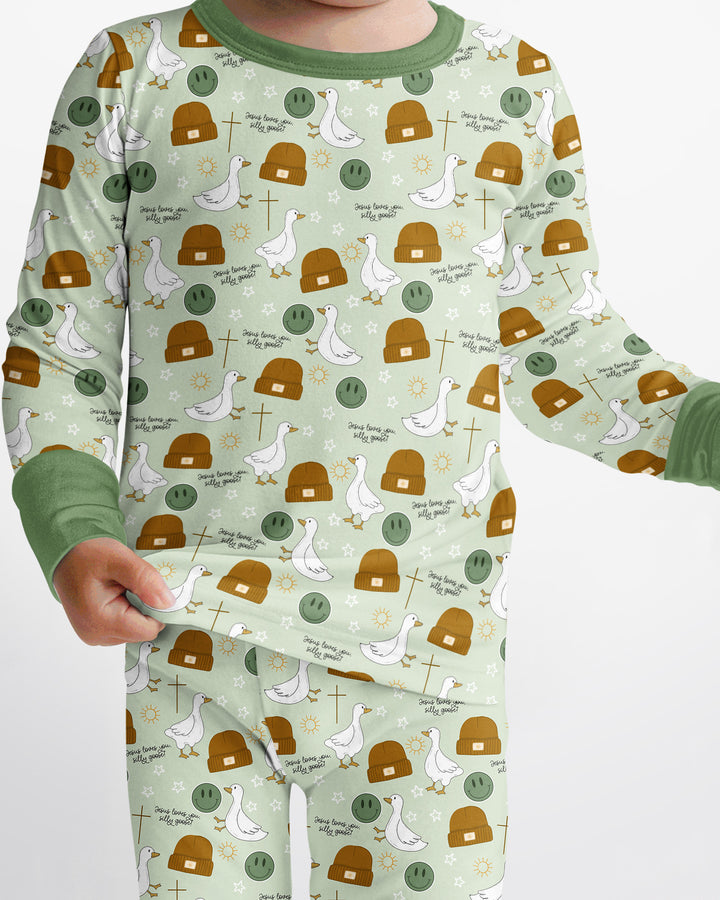 Conjunto de pijama de dos piezas de bambú de manga larga