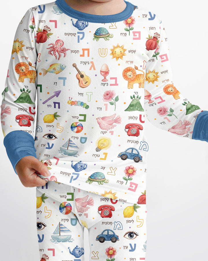 Zweiteiliges Langarm-Pyjama-Set mit Sommerfrüchten
