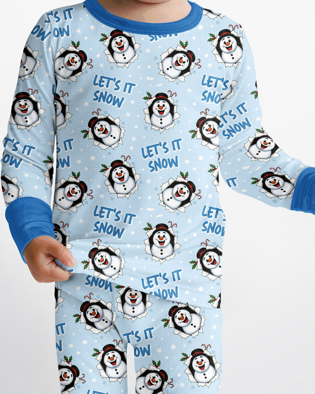 Funny Snowman Bamboo Two Piece Long Sleeve Pajama Set