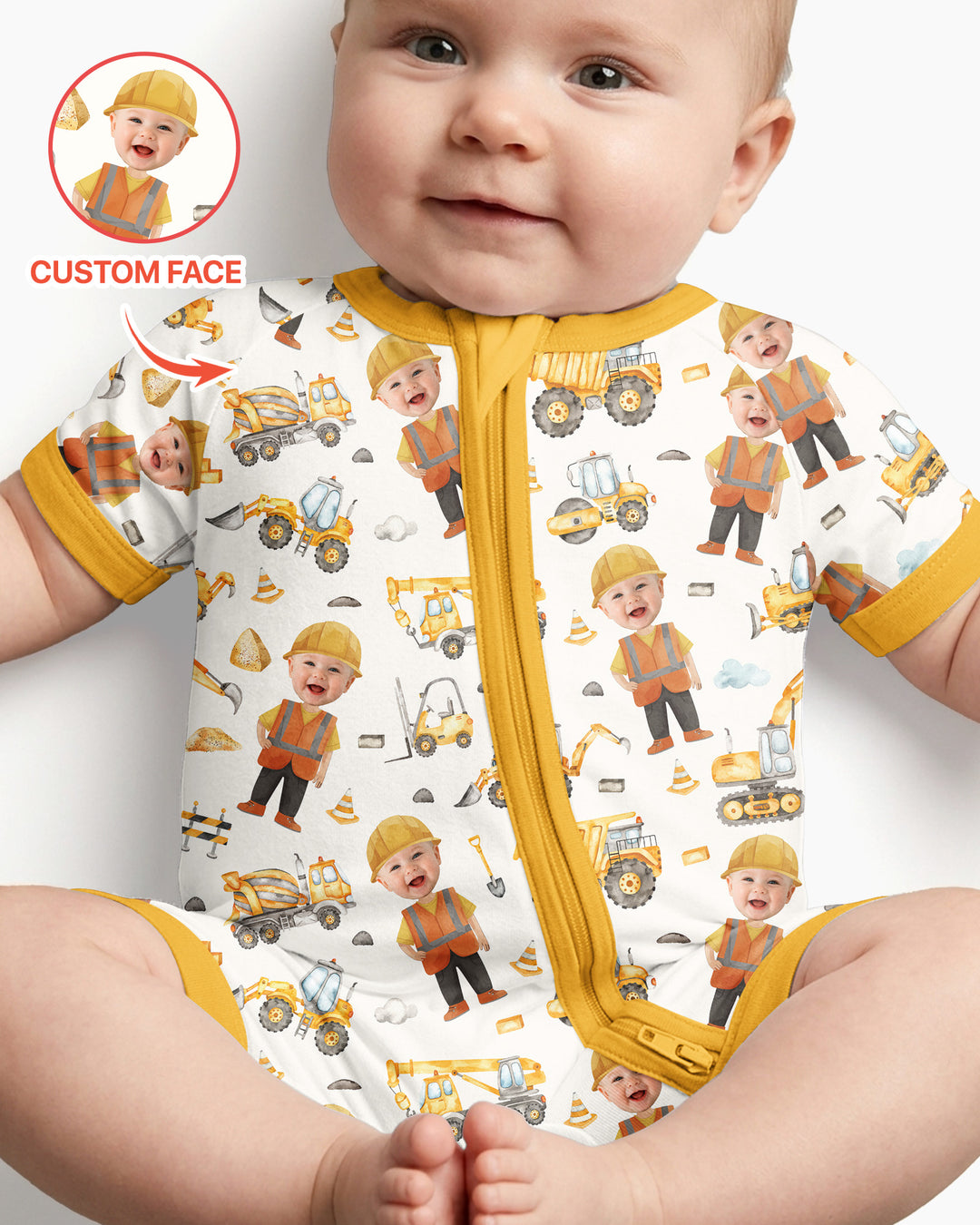 Custom Photo Little Builder  Bamboo Shorty Zippy