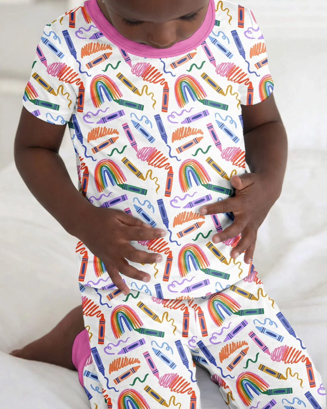 Crayon Chaos Bamboo Two Piece Short Sleeve Pajama Set