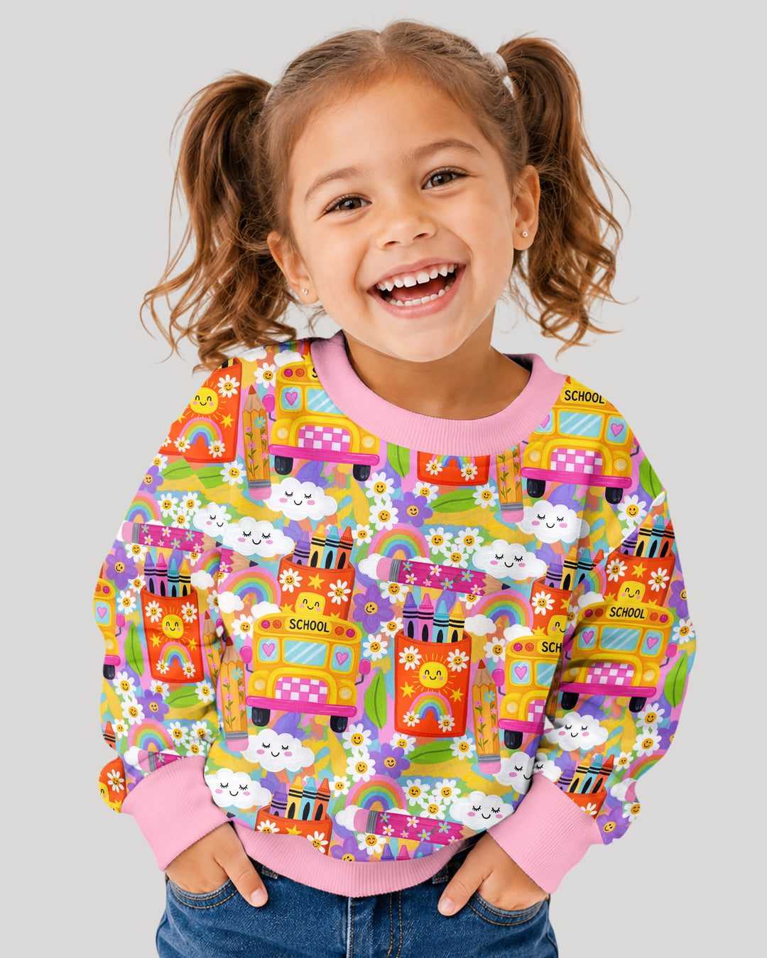 Retro Happy Classroom Bamboo Crewneck Sweatshirt