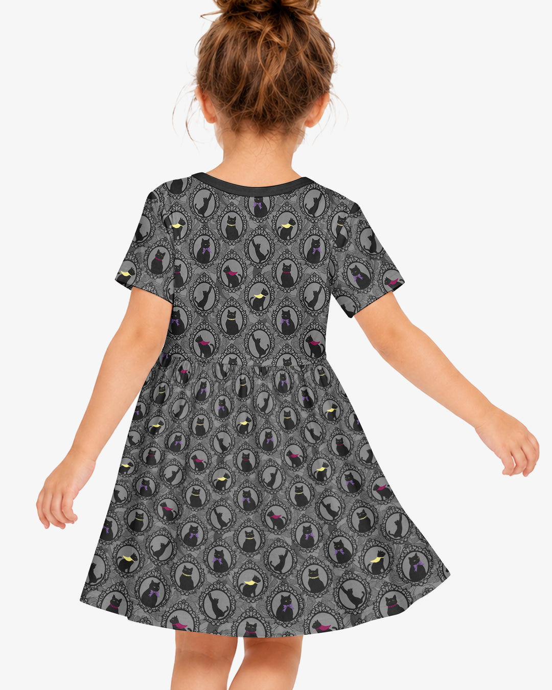 Midnight Cat Parade Bamboo Twirl Dress