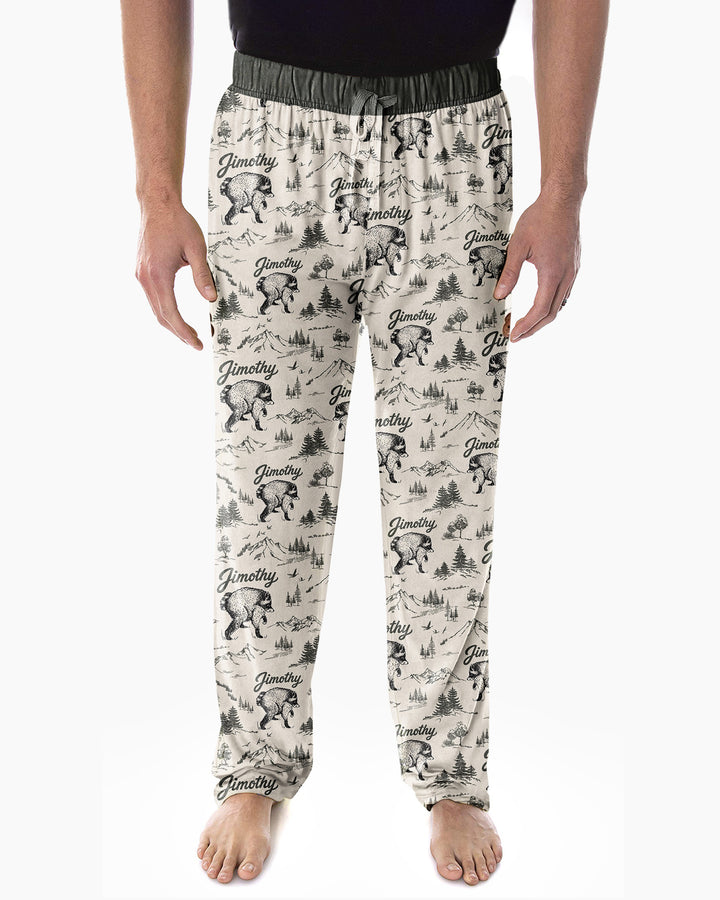 Vintage Jimothy Racoon Family Matching Bamboo Men's Pajama Set