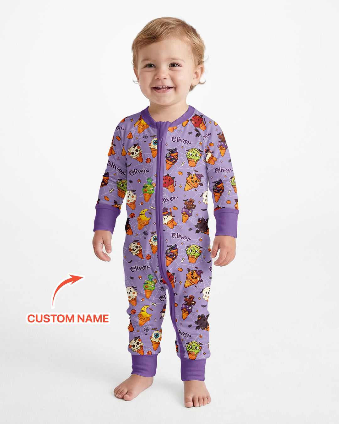 Custom Name Halloween Ice Cream Bamboo Convertible Zippy