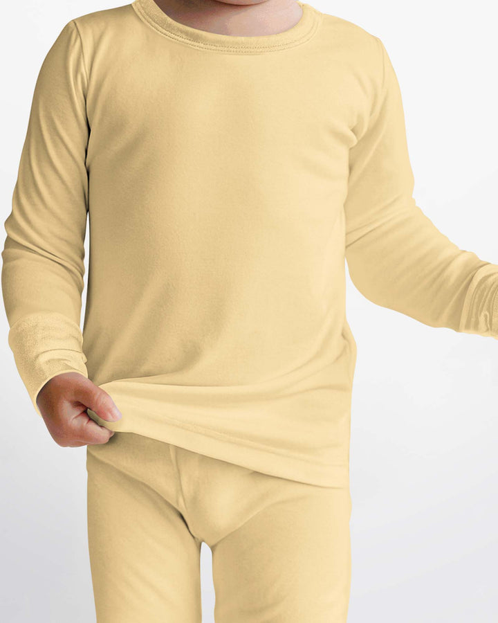Conjunto de pijama de dos piezas de bambú en blanco antiguo
