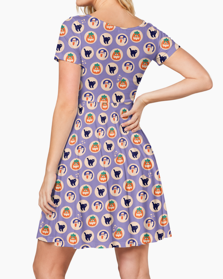 Boo Crew Bamboo Women’s Short Sleeve Twirl Dress