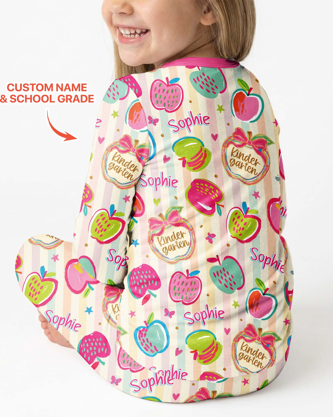 Conjunto de pijama de dos piezas de bambú con mangas largas, plantilla PERSONALIZADA