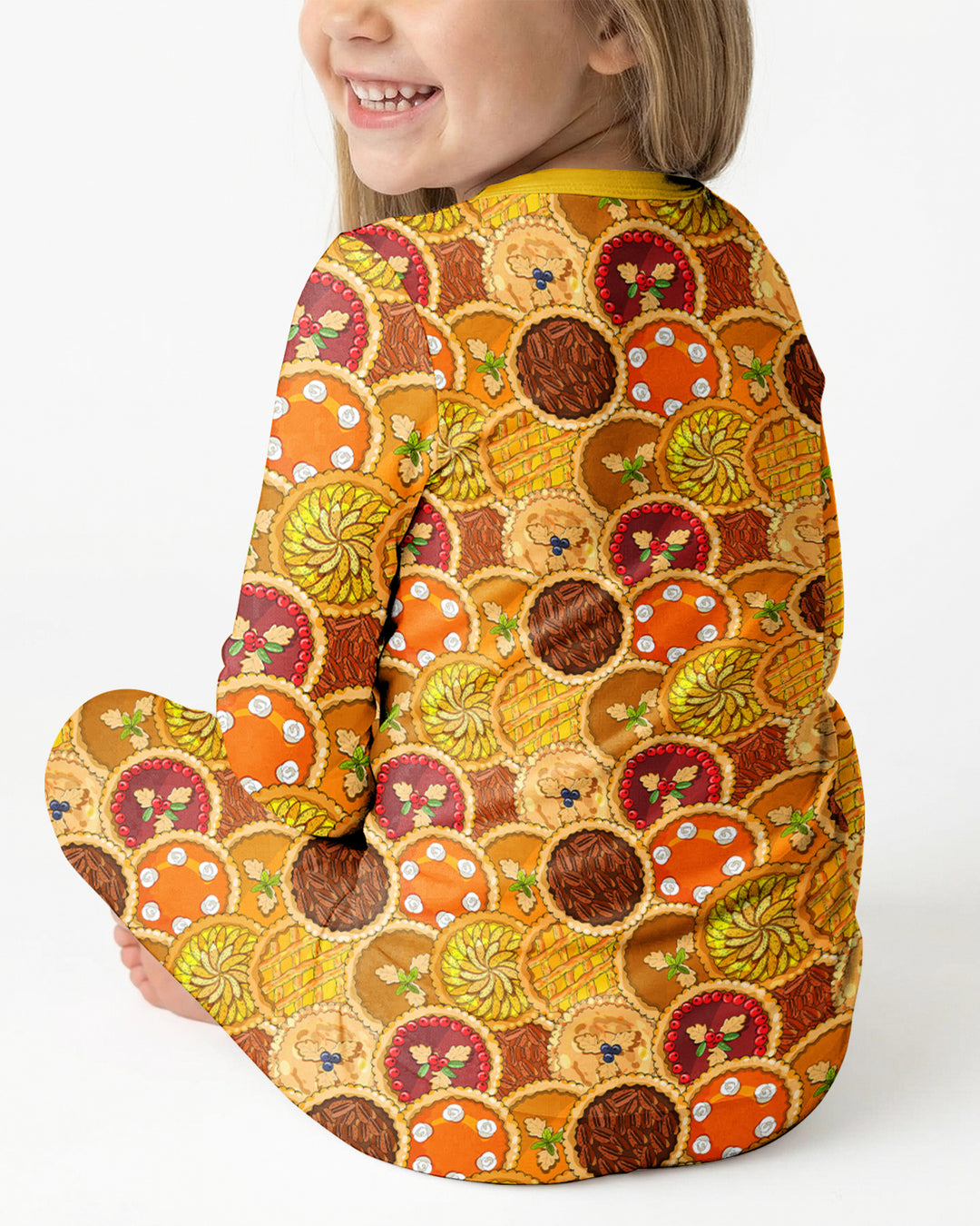 Fall Apple Pie Bamboo Two Piece Long Sleeve Pajama Set