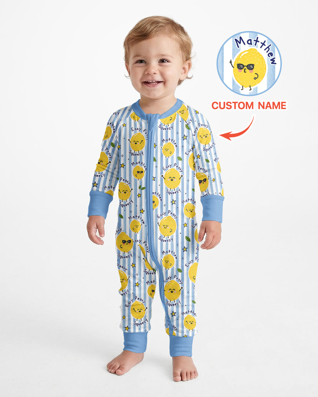 Easy Peasy Lemon Squeezy Custom Name Bamboo Convertible Zippy