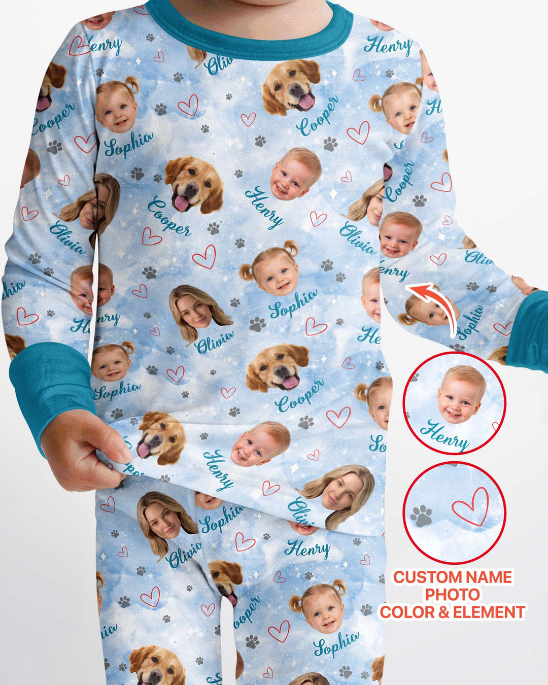 Personalized Family Matching Bamboo Two Piece Long Sleeve Pajama Set
