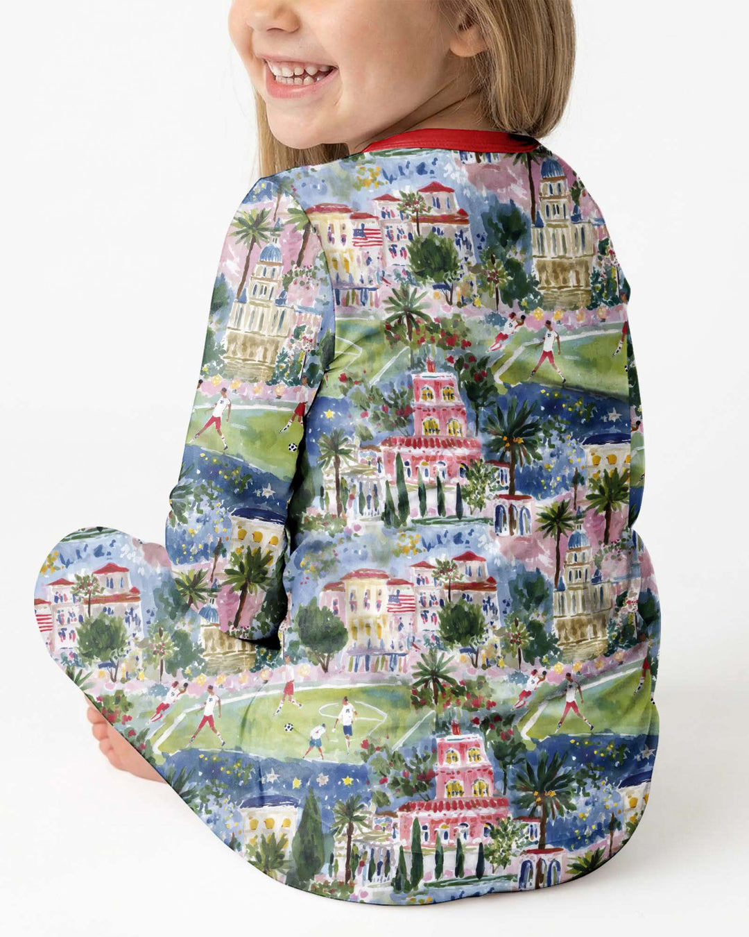 Zweiteiliges Langarm-Pyjama-Set mit Sommerfrüchten