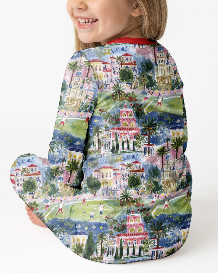 Zweiteiliges Langarm-Pyjama-Set mit Sommerfrüchten
