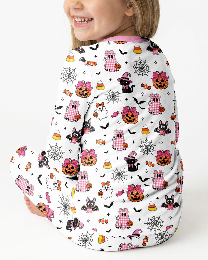 Custom Name When I Wake Up It'll Be Halloween! Bamboo Two Piece Long Sleeve Pajama Set