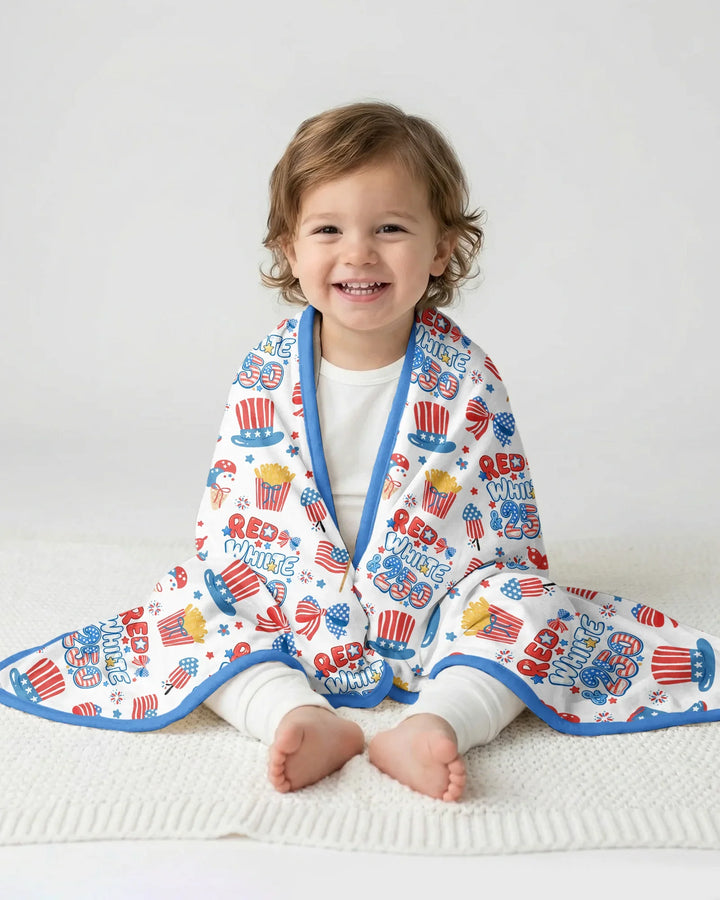 Red White & 250 Bamboo Blanket