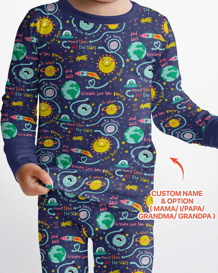 Conjunto de pijama de dos piezas de bambú con mangas largas, plantilla PERSONALIZADA