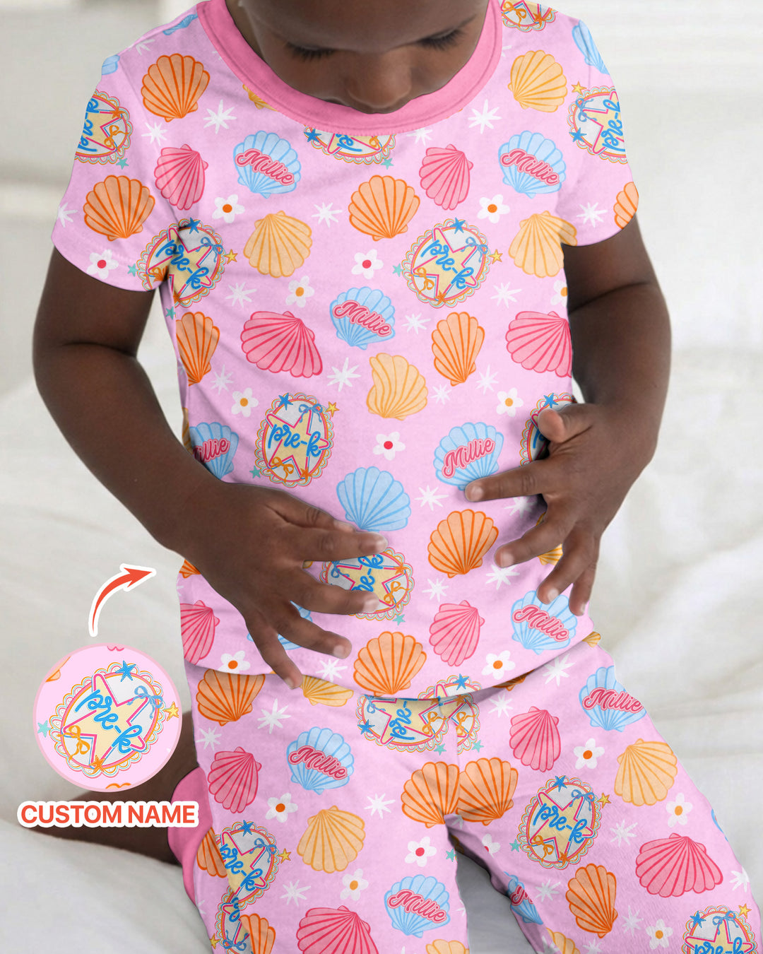 Mermaid Back To School Bamboo Two Piece Short Sleeve Pajama Set
