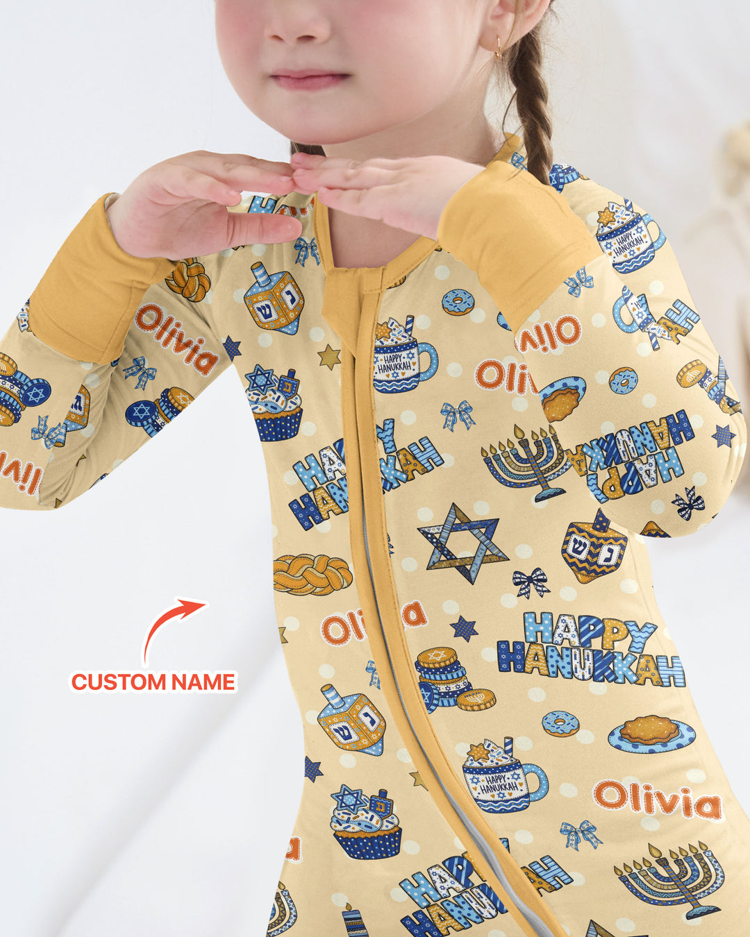 Custom Name Jewish Holiday Bamboo Convertible Zippy