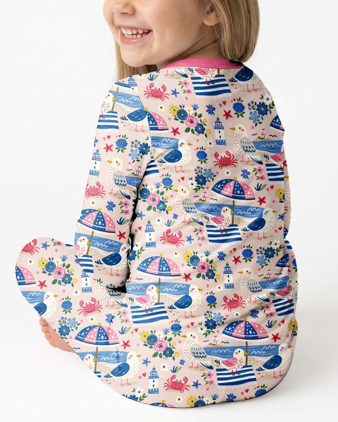A Day At The Shore Bamboo Two Piece Long Sleeve Pajama Set