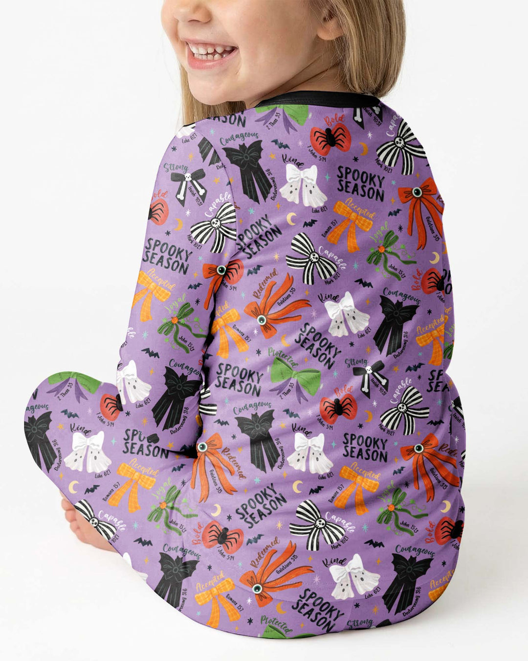 Spooky Bows Spooky Season Bamboo Two Piece Long Sleeve Pajama Set