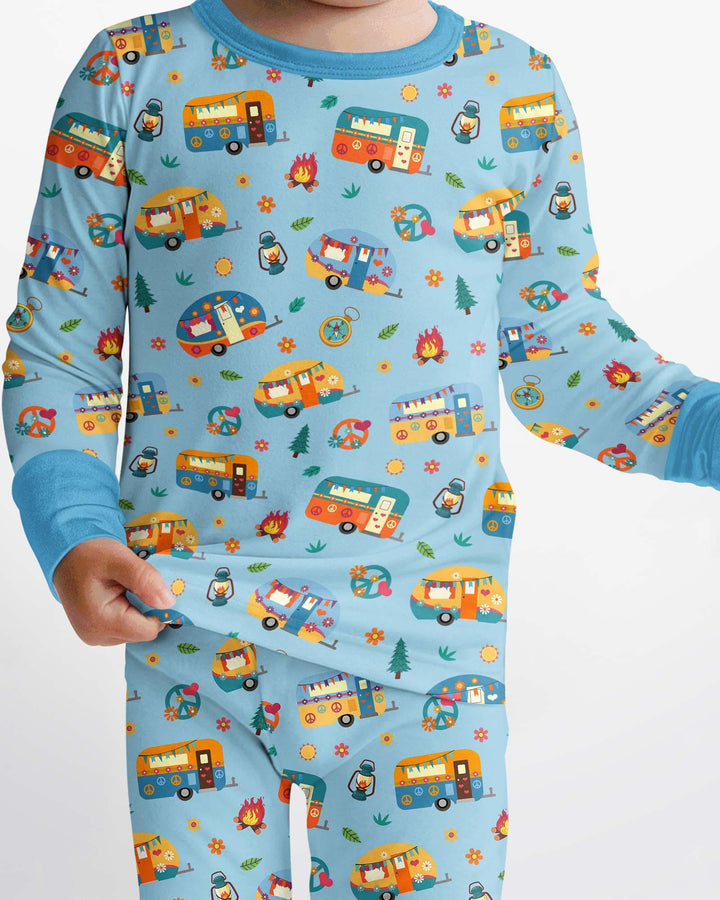 Happy Little Camper Bamboo Two Piece Long Sleeve Pajama Set