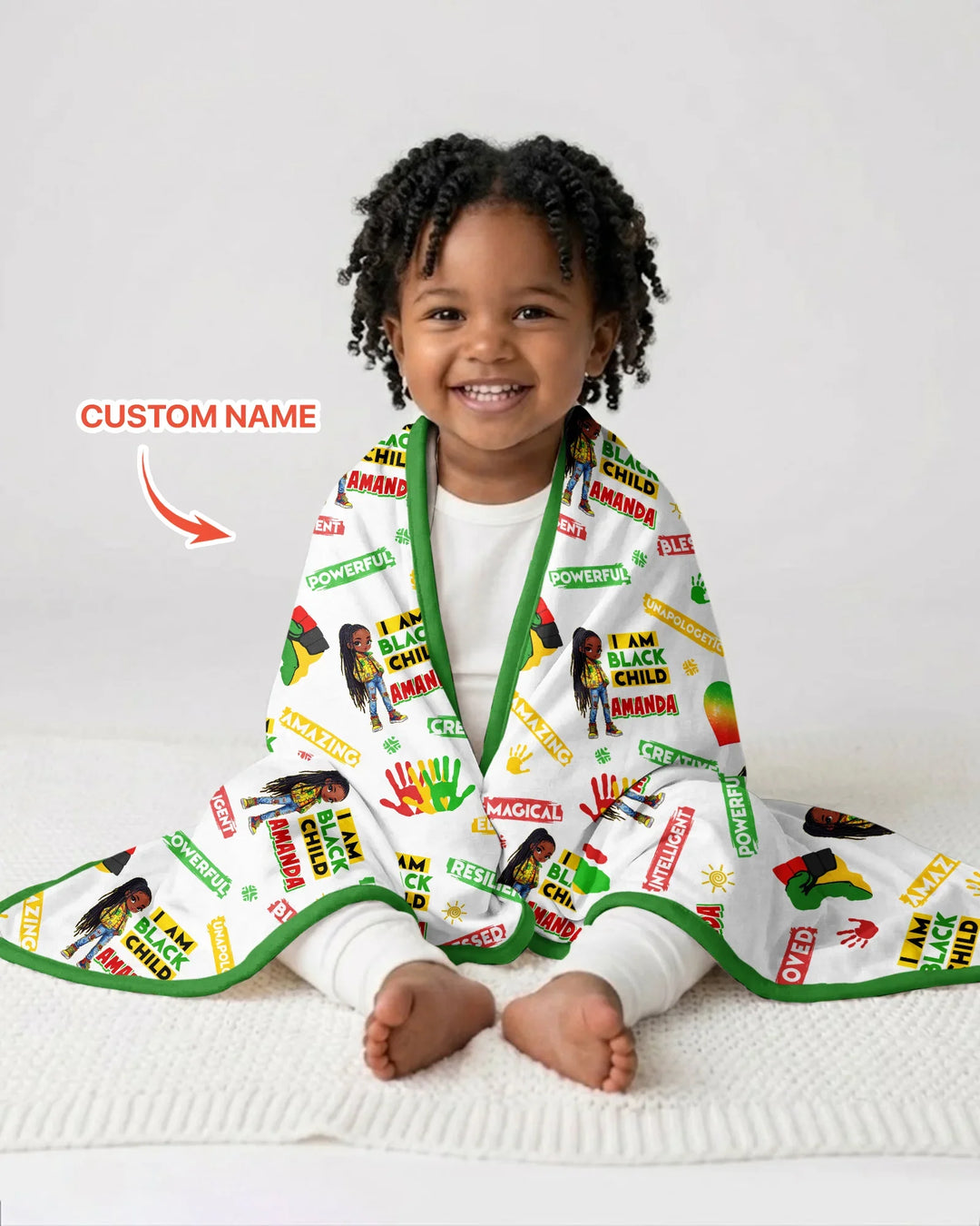 Custom Name I Am Black Child Magical Bamboo Blanket