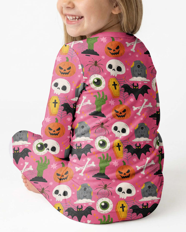 Little Monsters Bamboo Two Piece Long Sleeve Pajama Set For Halloween